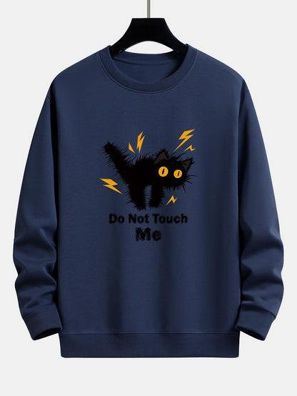 Angry Cat Print Relax Fit Sweatshirt