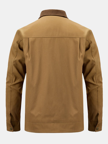 Corduroy Collar Zip Up Jacket