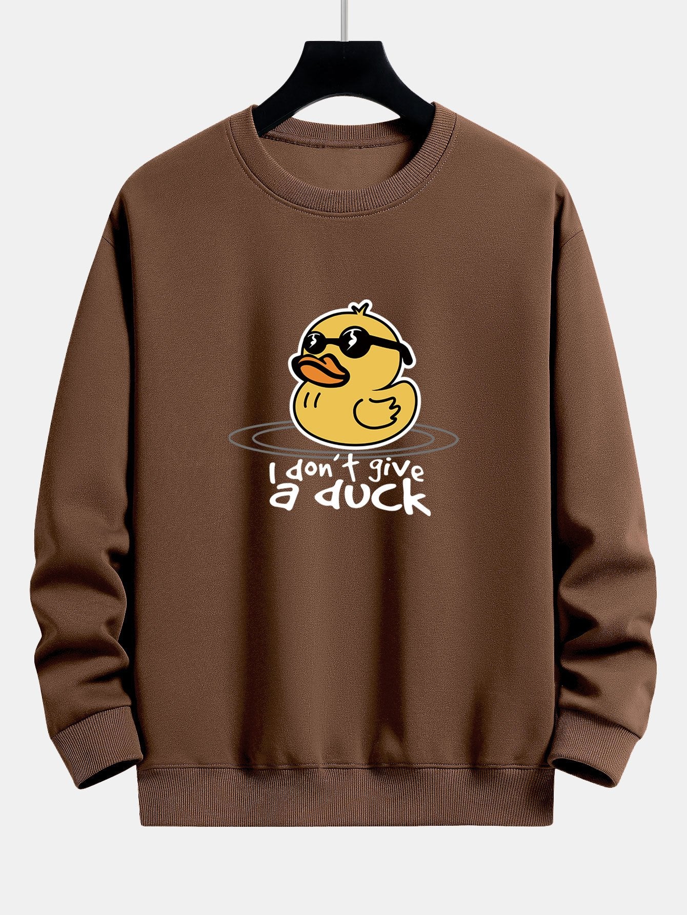 Yellow Duck With Sunglasses Print Relax Fit Sweatshirt