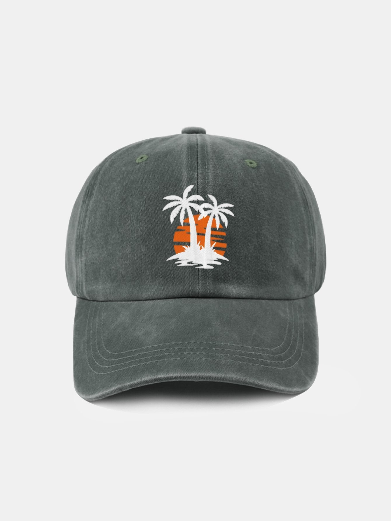 Coconut tree sunset pattern classic retro washed cotton casual baseball cap