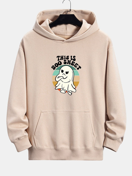 Ghost Slogan Print Relax Fit Hoodie