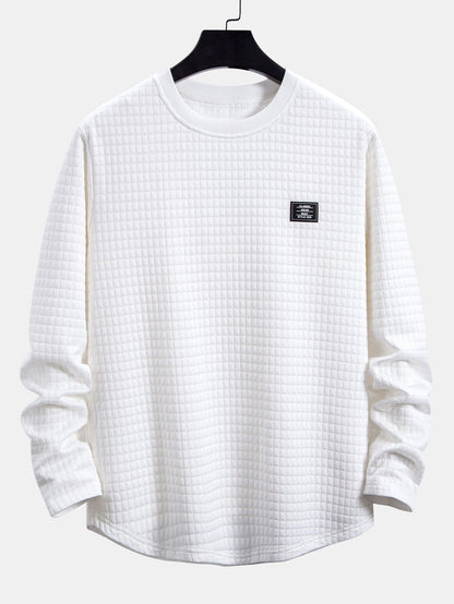 3 Pieces Long Sleeve Waffle Arc Hem T-Shirts