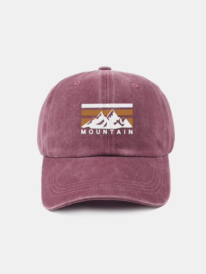 Mountains Pattern Classic Retro Washed Distressed Cotton Baseball Cap