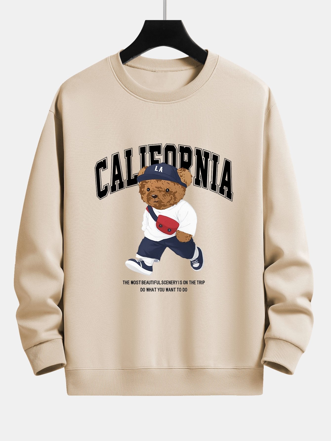 California Fashion Bear Print Relax Fit Sweatshirt