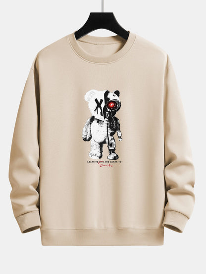 Robot Bear Print Relax Fit Sweatshirt