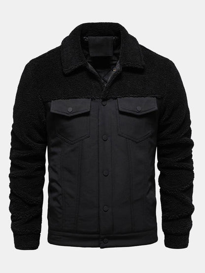 Quilted Lined Teddy Spliced Jacket