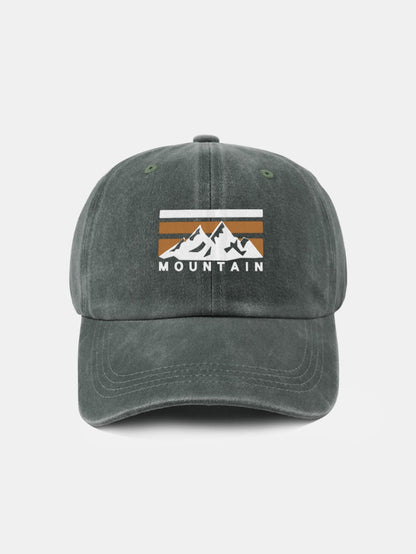 Mountains Pattern Classic Retro Washed Distressed Cotton Baseball Cap