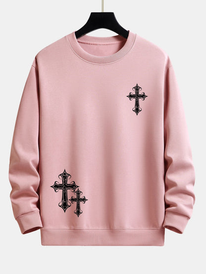 Cross Print Relax Fit Sweatshirt