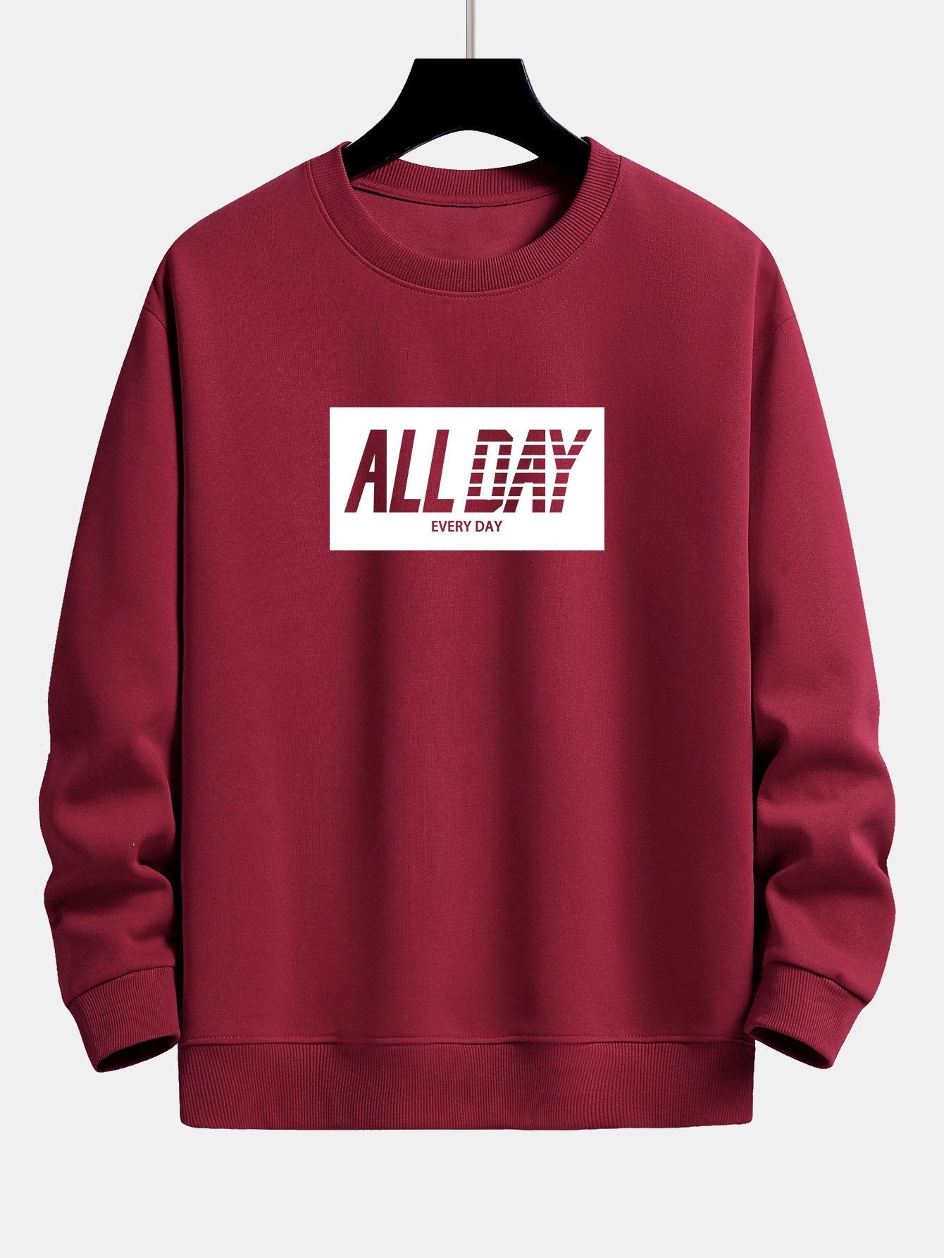 All Day Slogan Print Relax Fit Sweatshirt