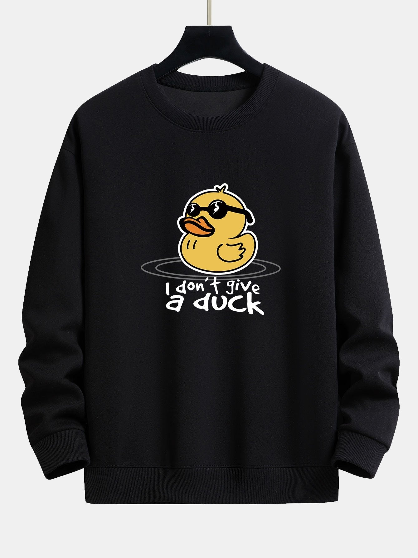 Yellow Duck With Sunglasses Print Relax Fit Sweatshirt