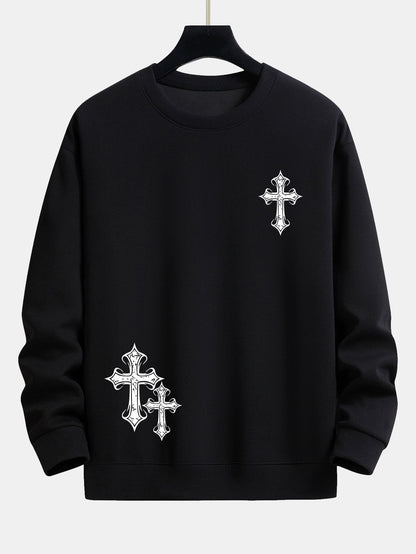 Cross Print Relax Fit Sweatshirt