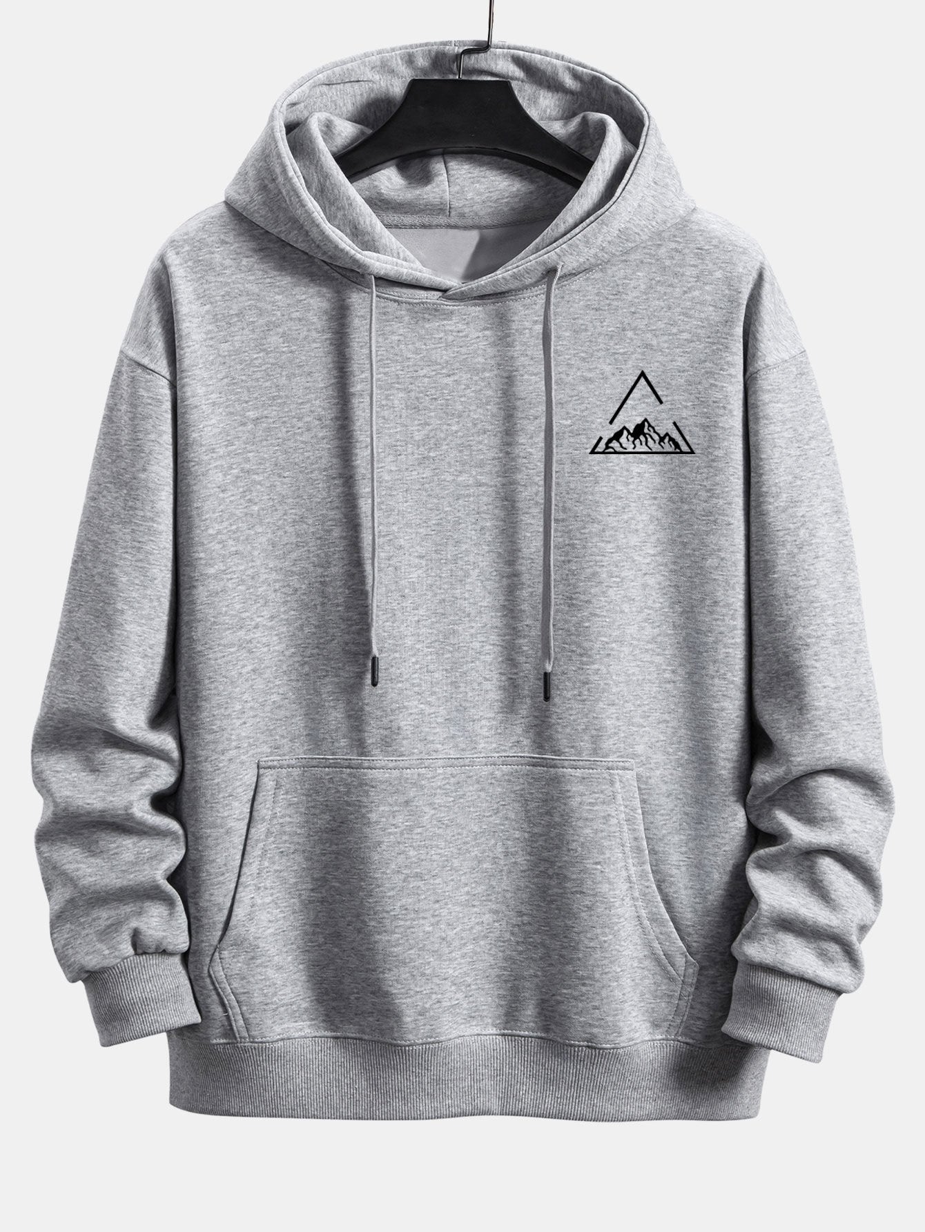 Triangle Mountain Print Relax Fit Hoodie