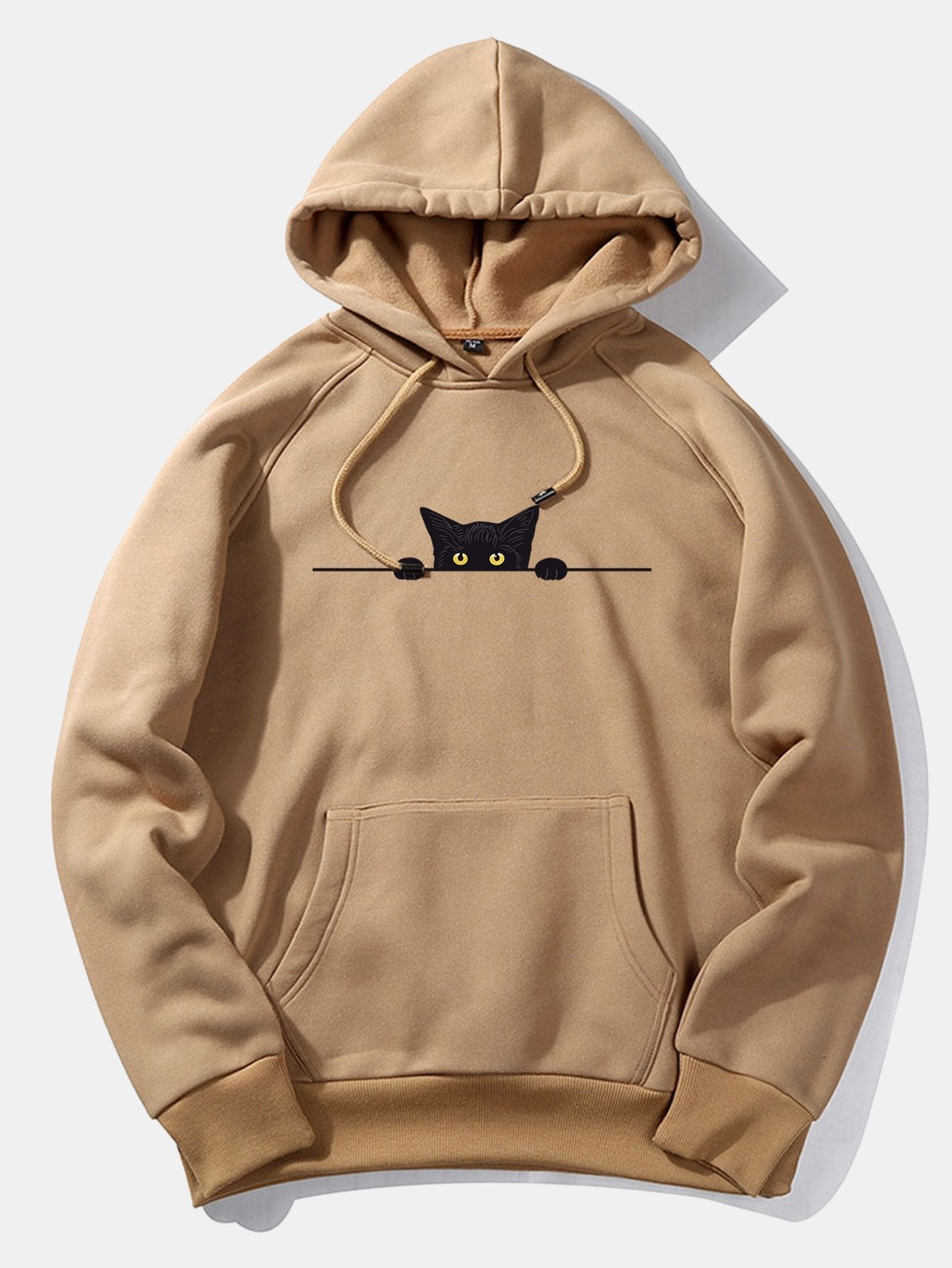 Black Cat Print Hoodie