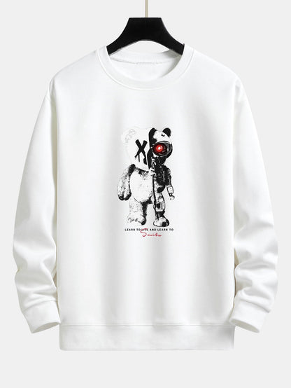 Robot Bear Print Relax Fit Sweatshirt