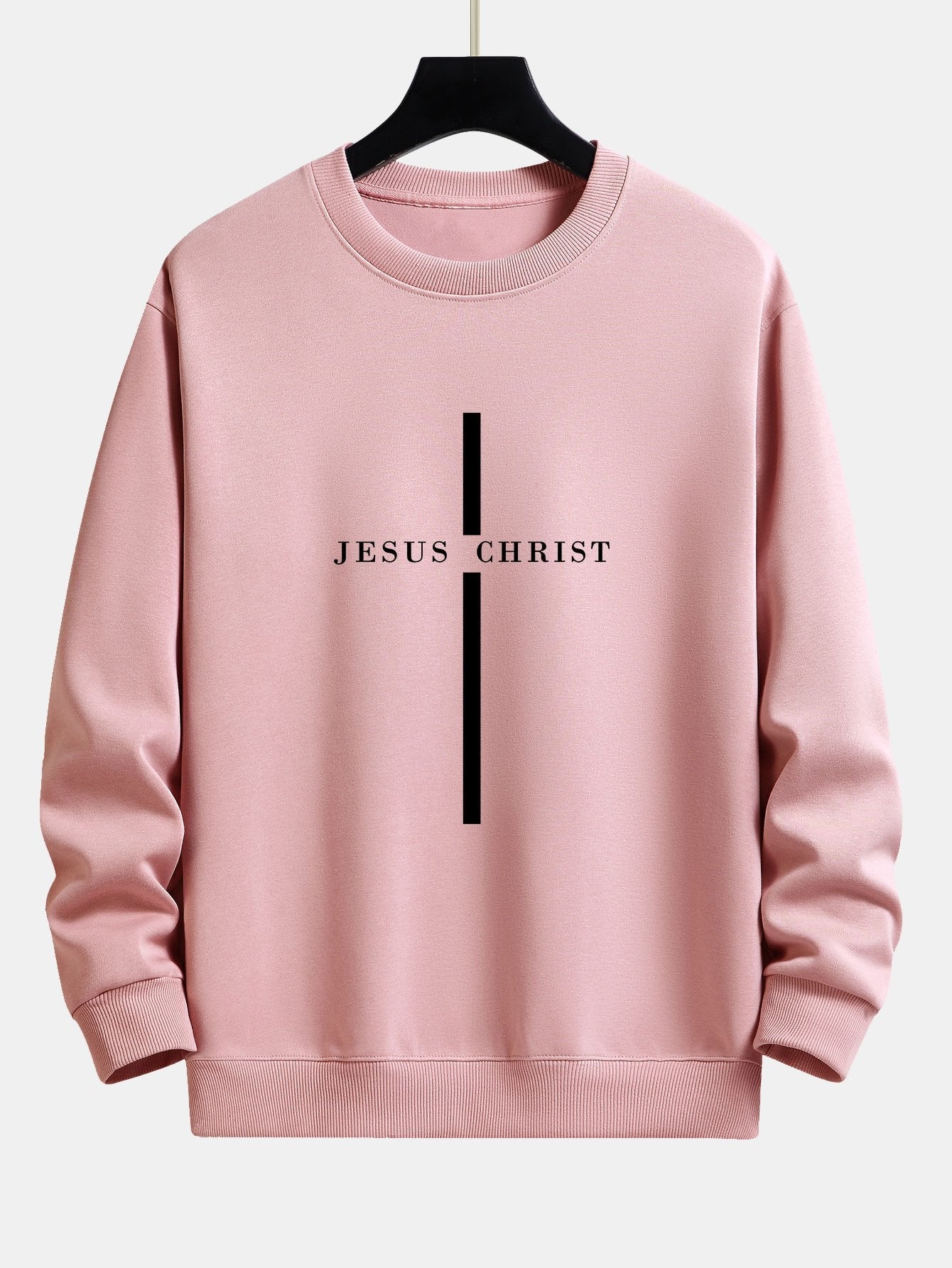 Jesus Christ Stripe Print Relax Fit Sweatshirt