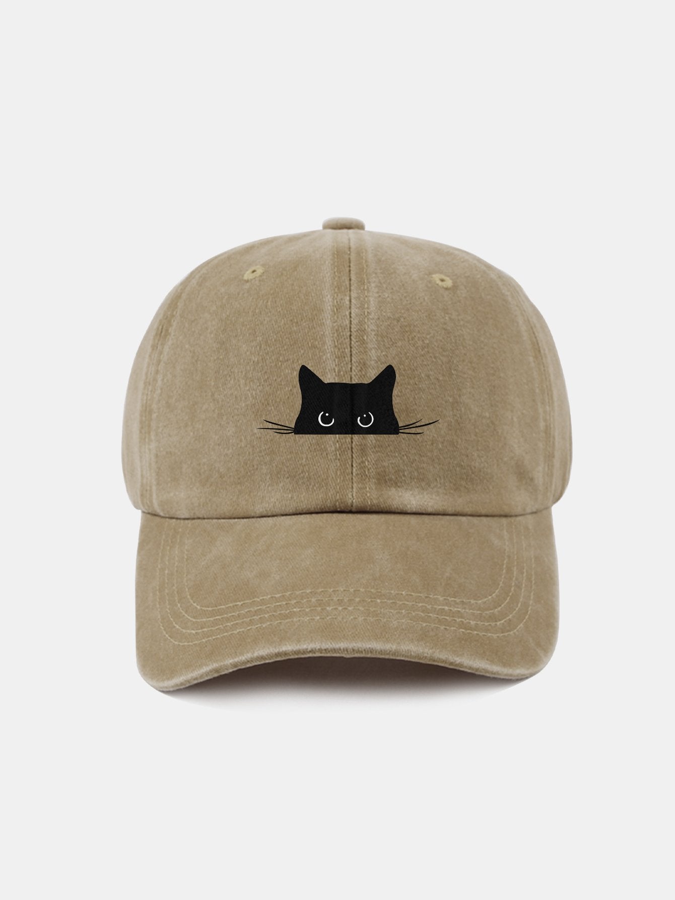 Cat Pattern Casual Washed Cotton Baseball Cap