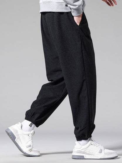 Corduroy Drawstring Jogging Pants