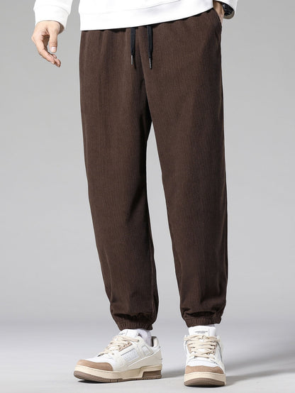 Corduroy Drawstring Jogging Pants