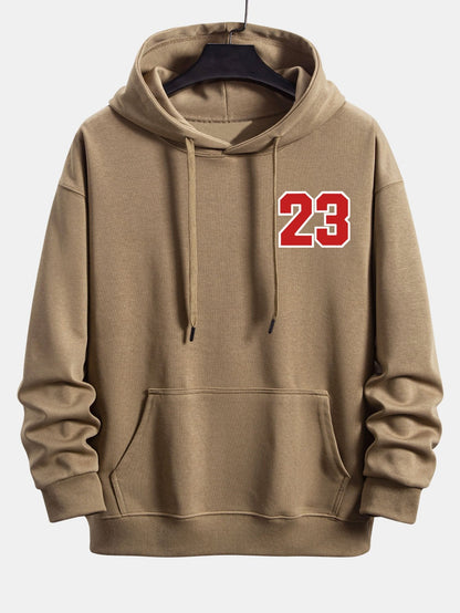 Number 23 Print Relax Fit Hoodie