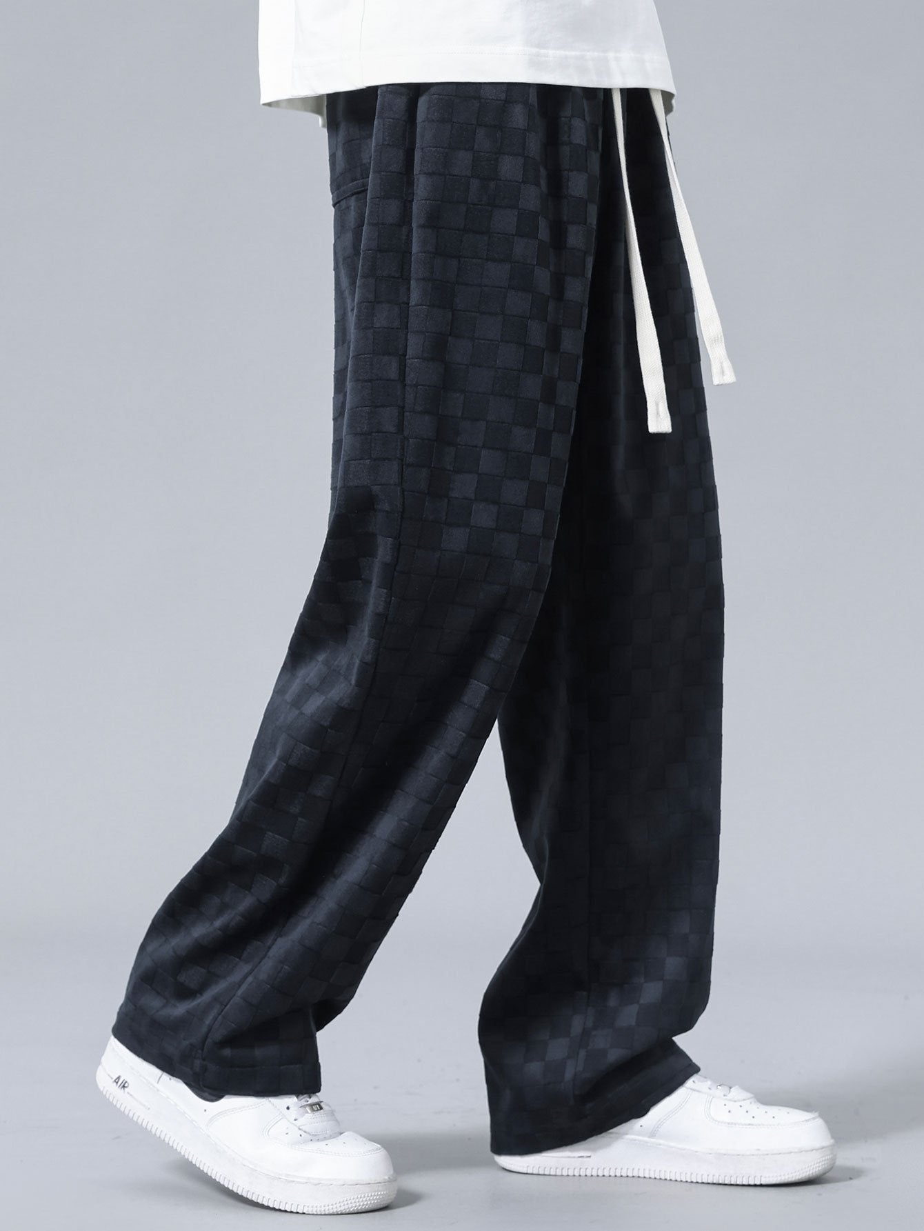 Checkerboard Straight Leg Pants