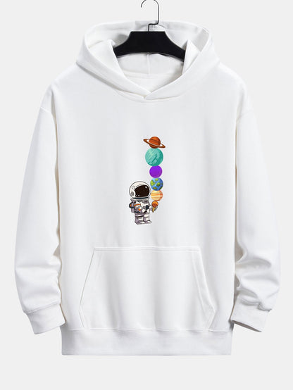 Planet Astronaut Print Relax Fit Hoodie