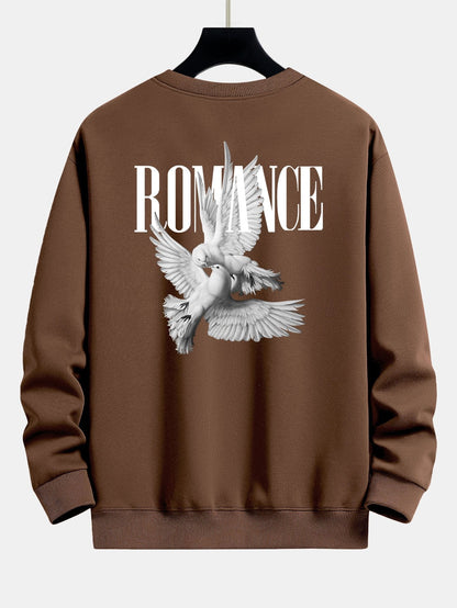 Romantic Doves Back Print Relax Fit Sweatshirt