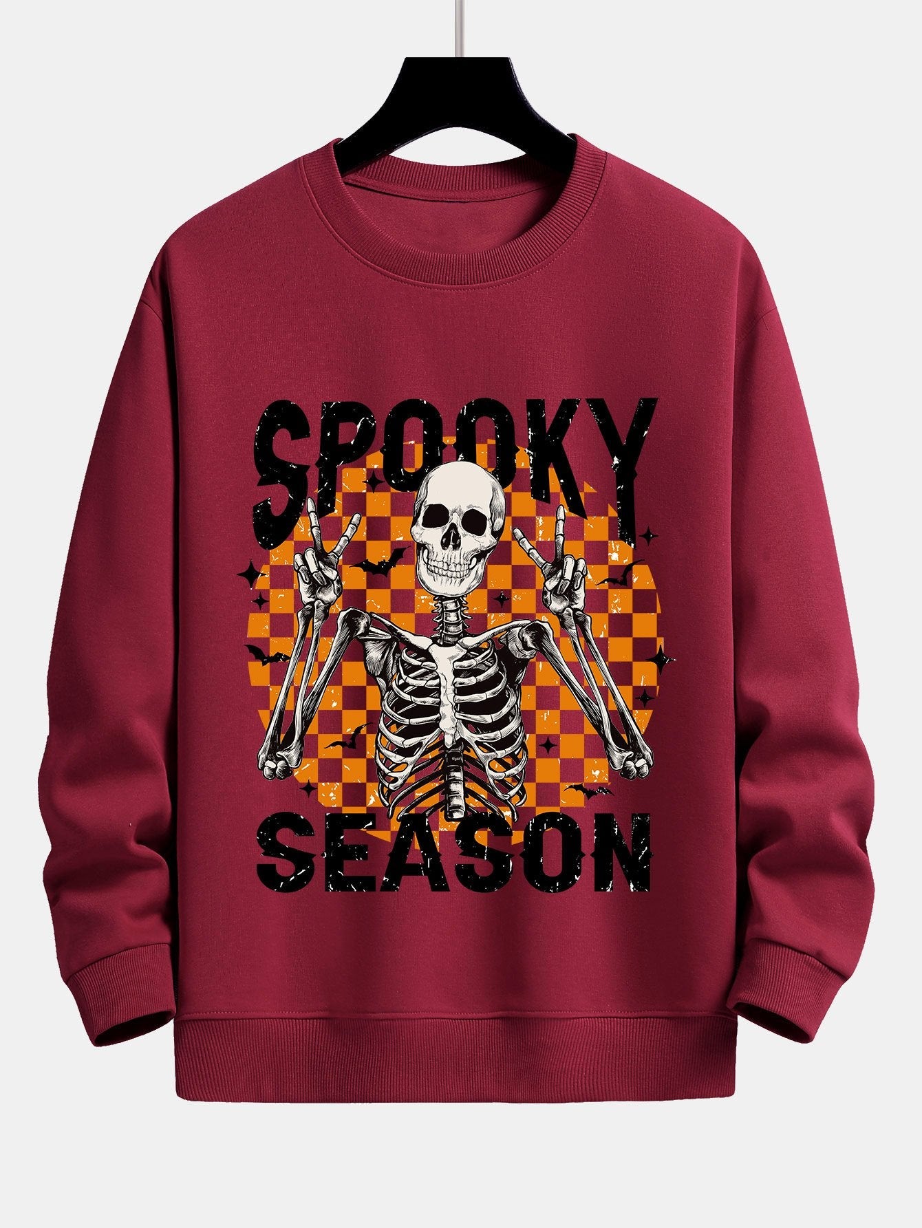 Spooky Season Skeleton Print Relax Fit Sweatshirt