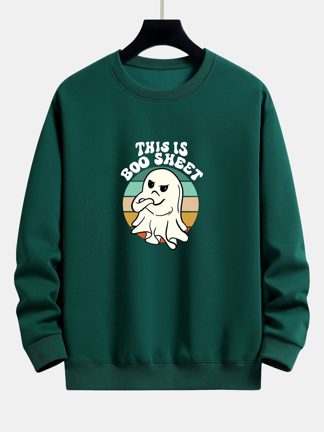 Ghost Slogan Print Relax Fit Sweatshirt