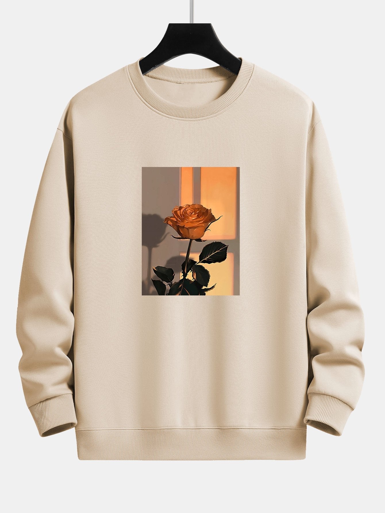 Sunset Rose Print Relax Fit Sweatshirt