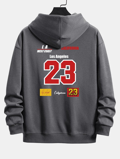 Number 23 Print Relax Fit Hoodie