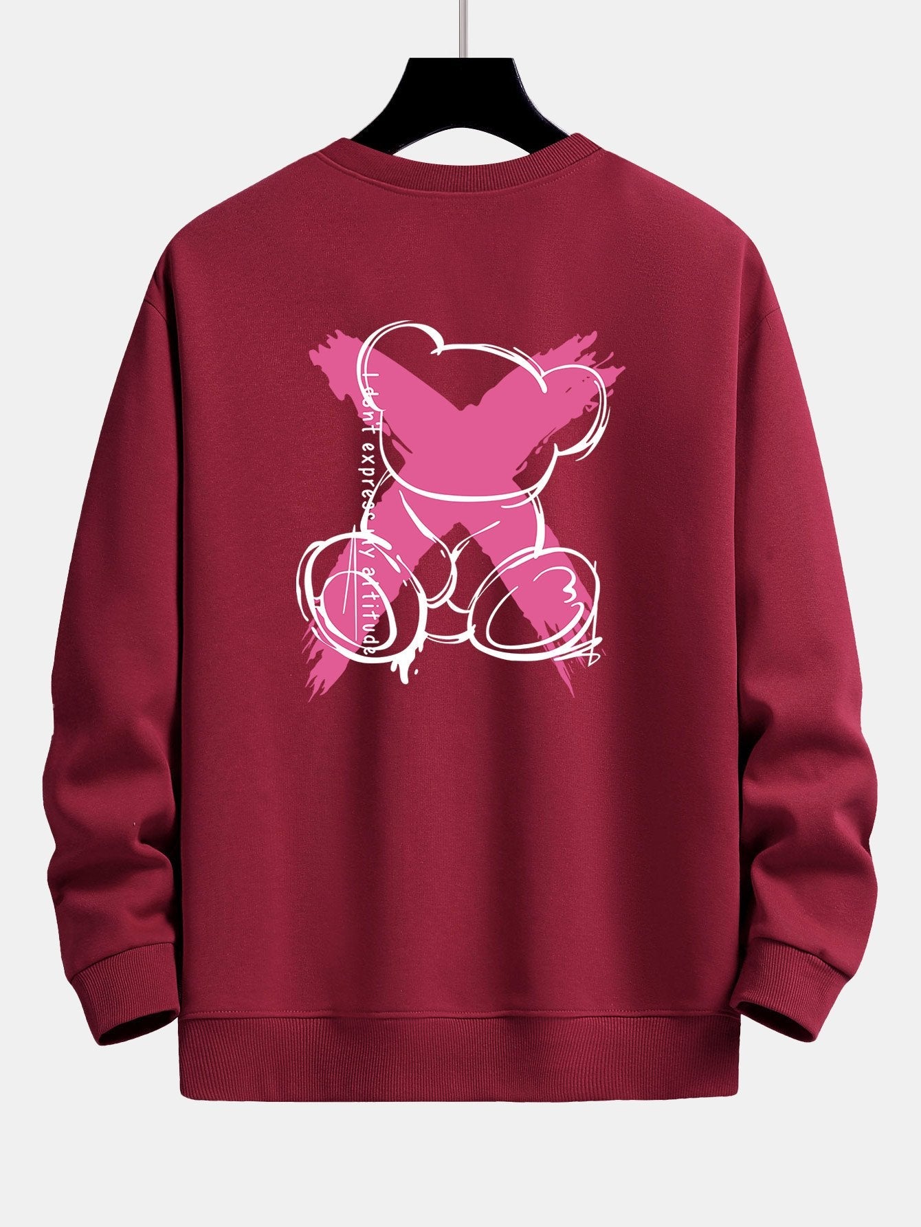 Graffiti Bear Print Relax Fit Sweatshirt