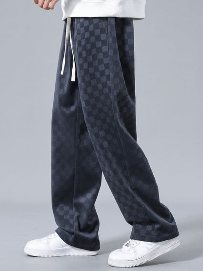 Checkerboard Straight Leg Pants