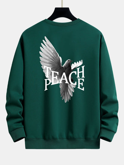 Peace Dove Back Print Relax Fit Sweatshirt