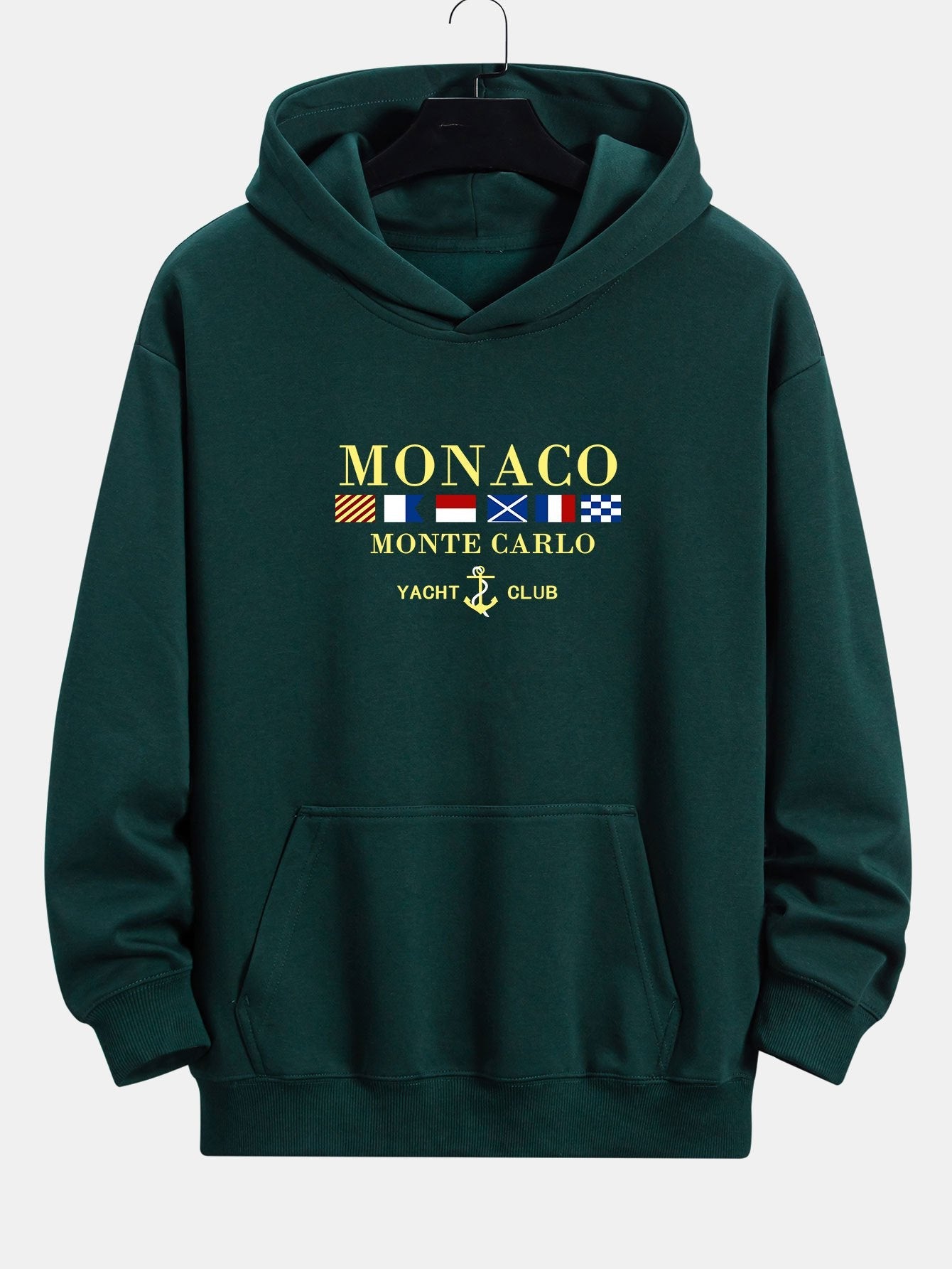 Monaco Slogan Print Relax Fit Hoodie