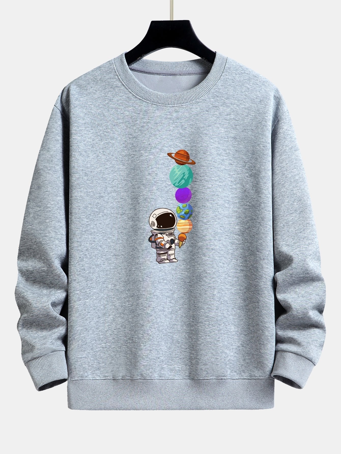 Planet Astronaut Print Relax Fit Sweatshirt