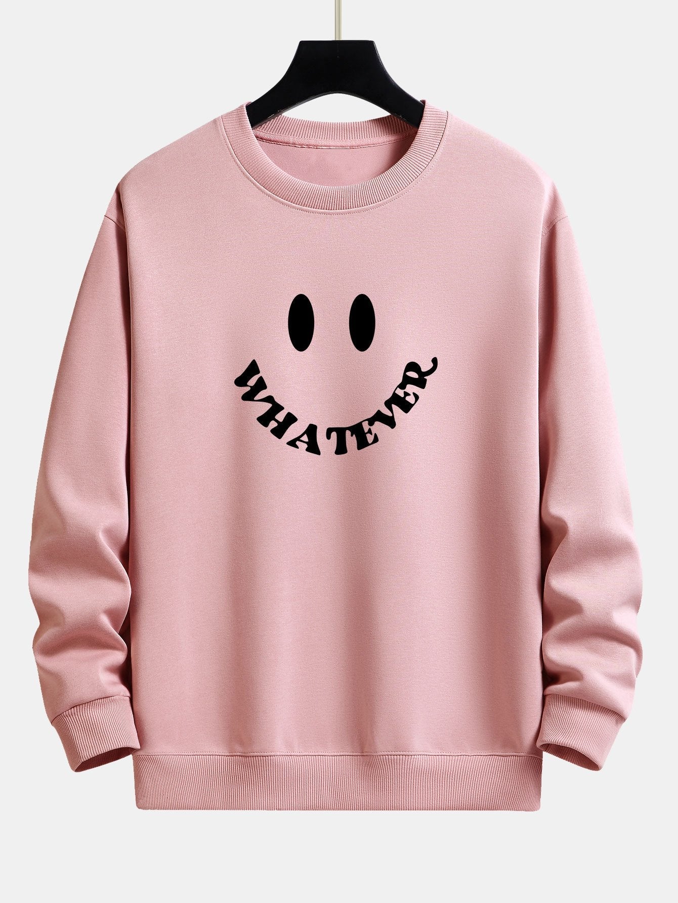 Smiley Face Slogan Print Relax Fit Sweatshirt