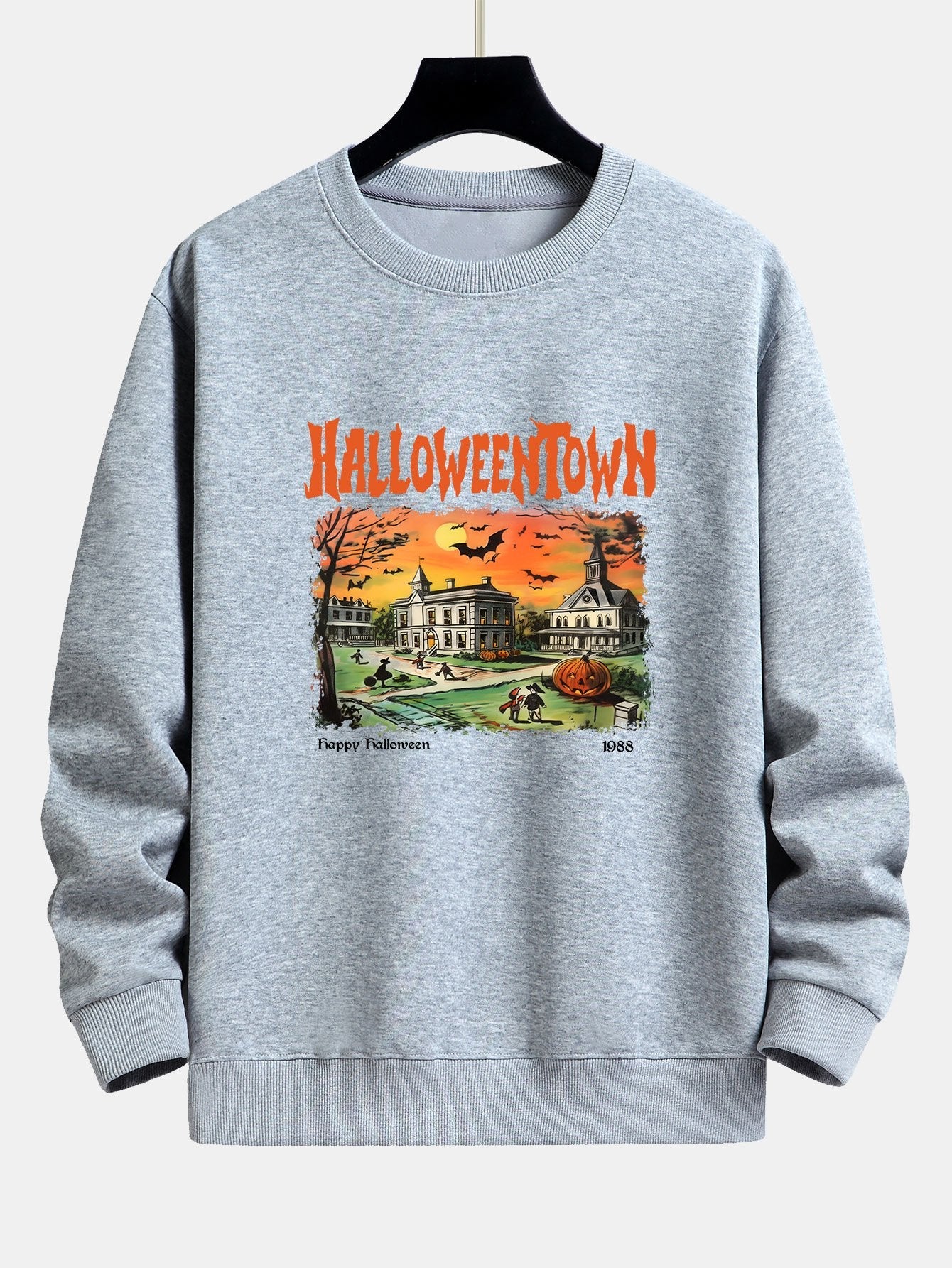 Halloween Town Print Relax Fit Sweatshirt