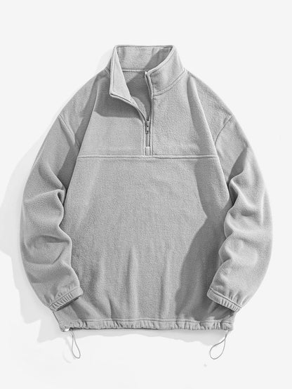 Relax Fit Quarter Zip Fleece Sweatshirt