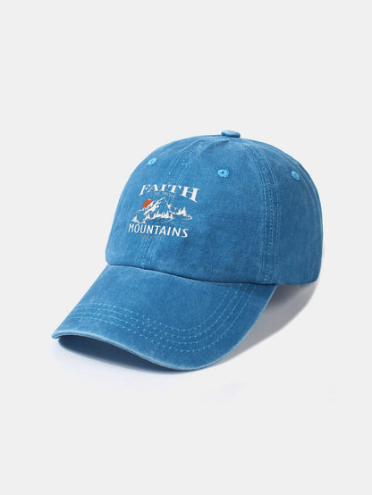 Sunrise Mountain Climbing Pattern Classic Retro Washed Cotton Baseball Cap