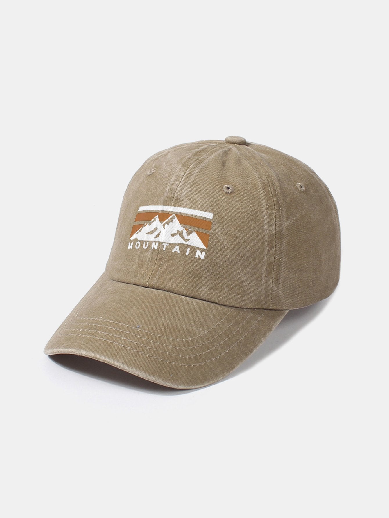 Mountains Pattern Classic Retro Washed Distressed Cotton Baseball Cap