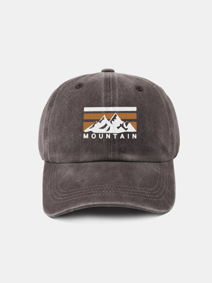 Mountains Pattern Classic Retro Washed Distressed Cotton Baseball Cap