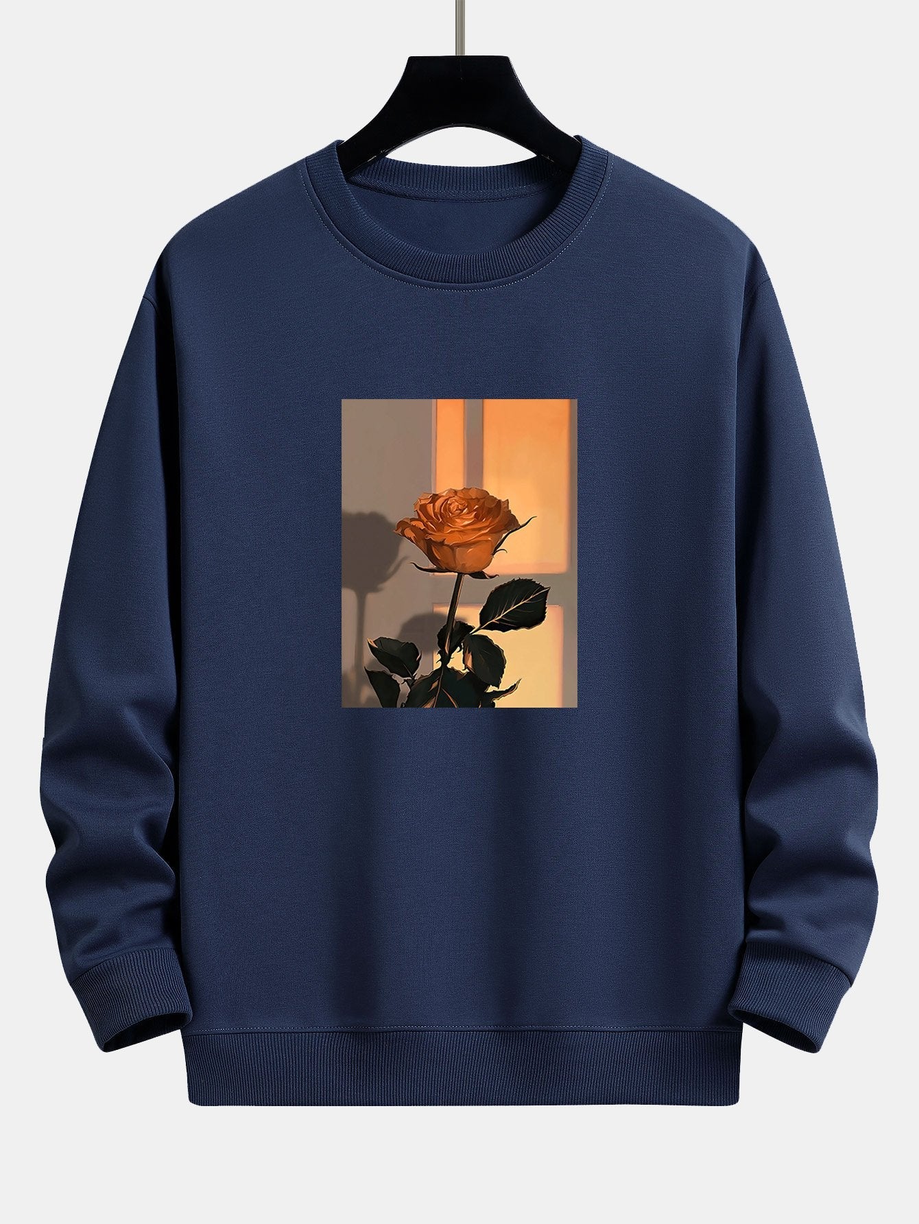 Sunset Rose Print Relax Fit Sweatshirt