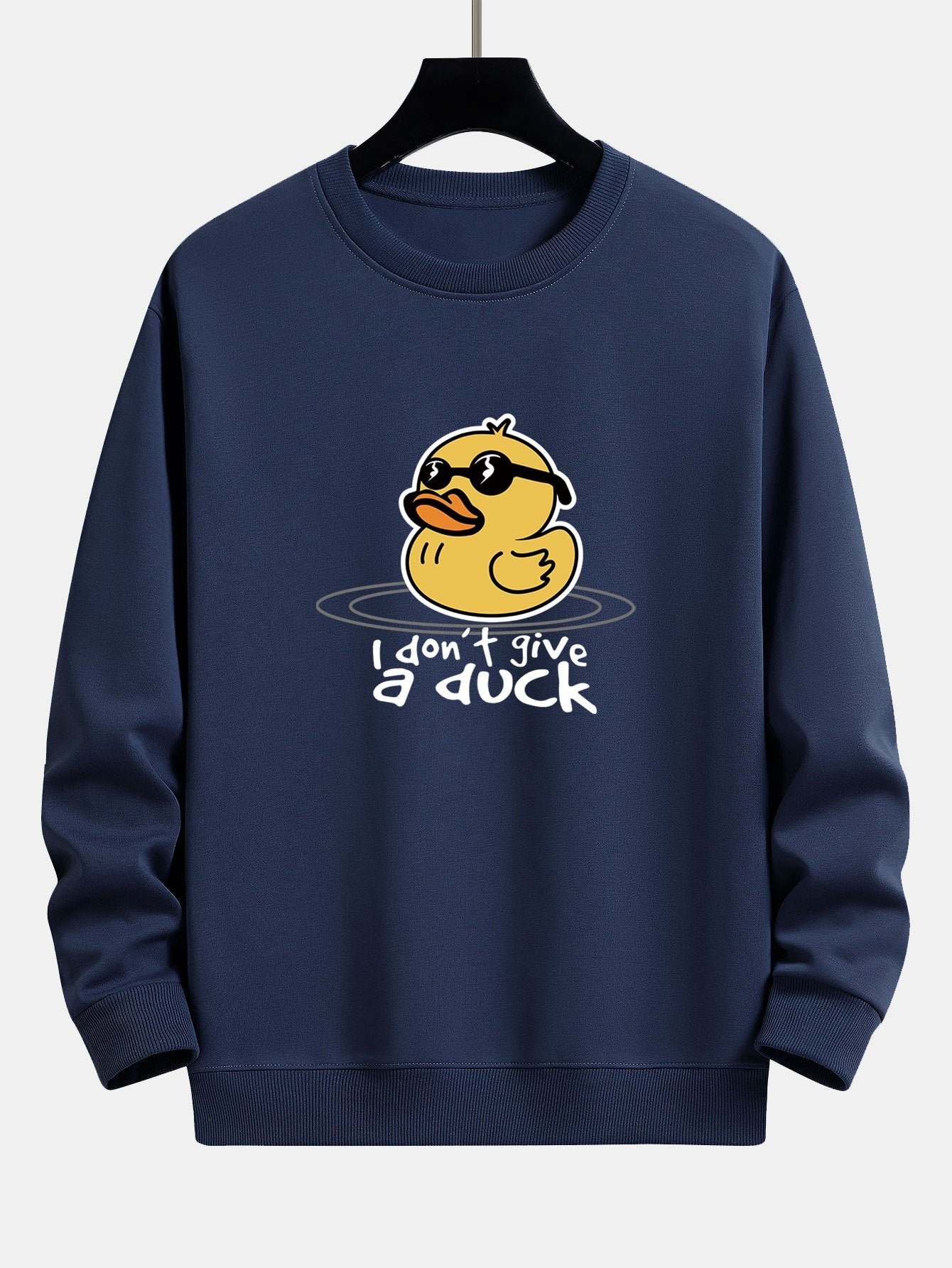 Yellow Duck With Sunglasses Print Relax Fit Sweatshirt