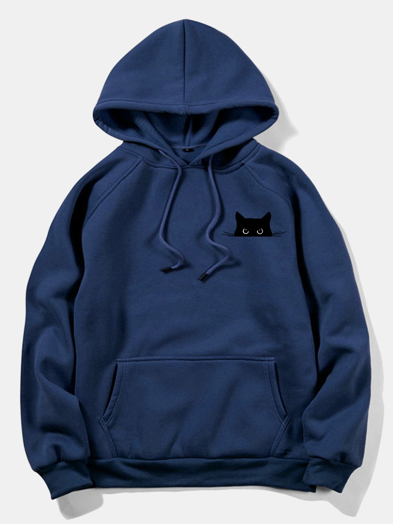 Black Cat Print Hoodie