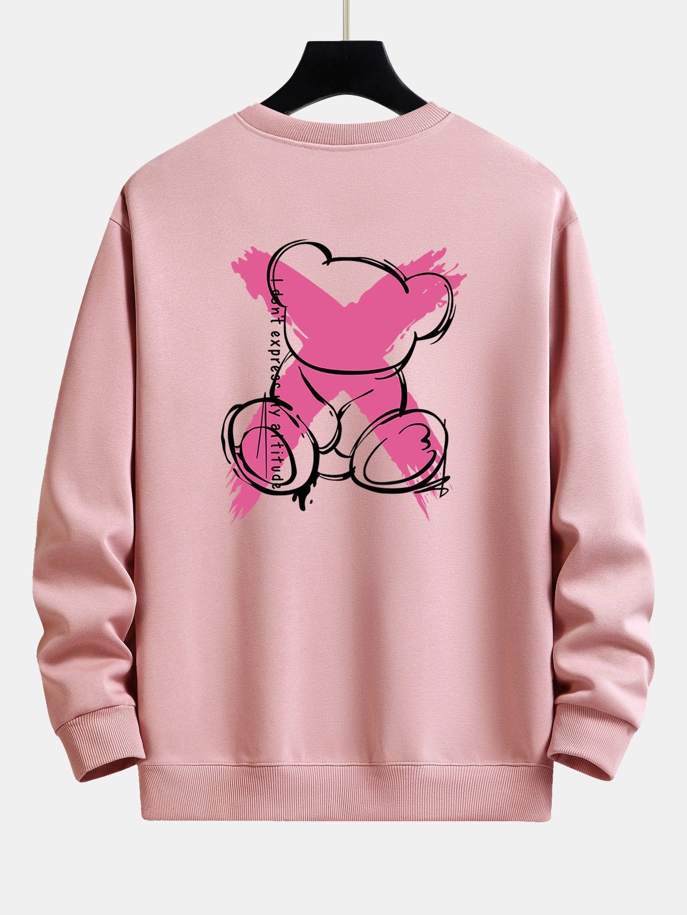 Graffiti Bear Print Relax Fit Sweatshirt