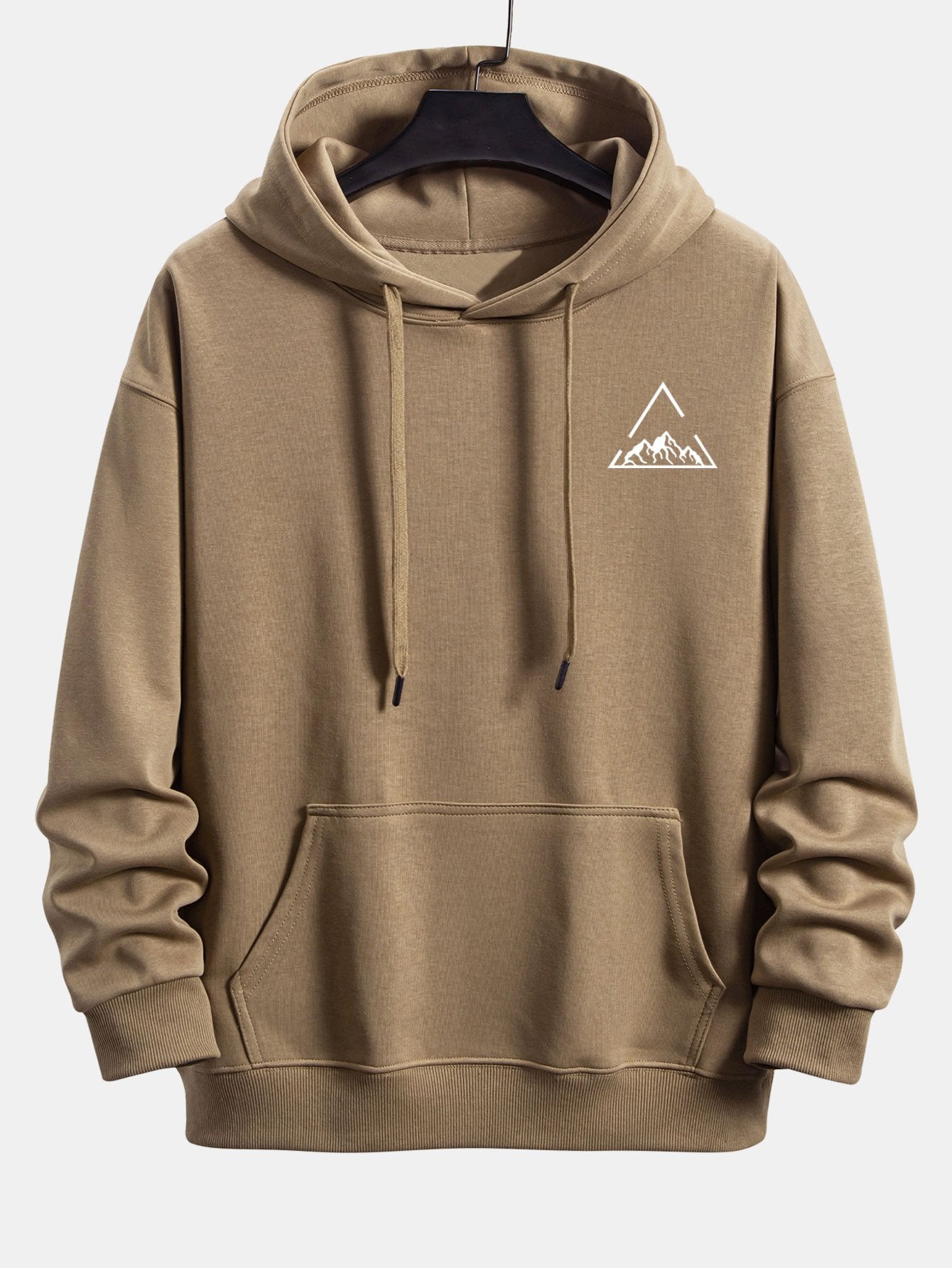 Triangle Mountain Print Relax Fit Hoodie