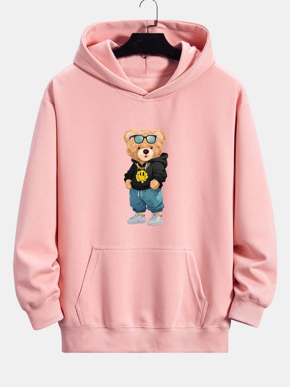 Hip Hop Bear Print Relax Fit Hoodie