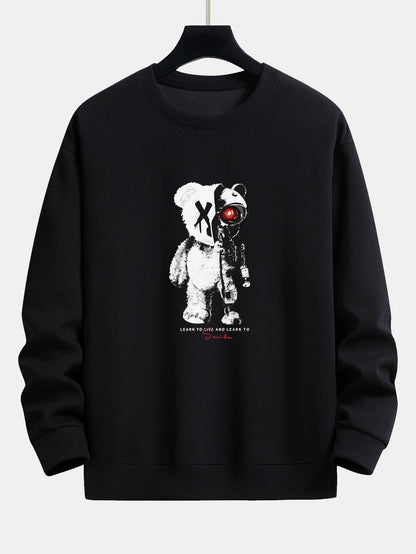 Robot Bear Print Relax Fit Sweatshirt