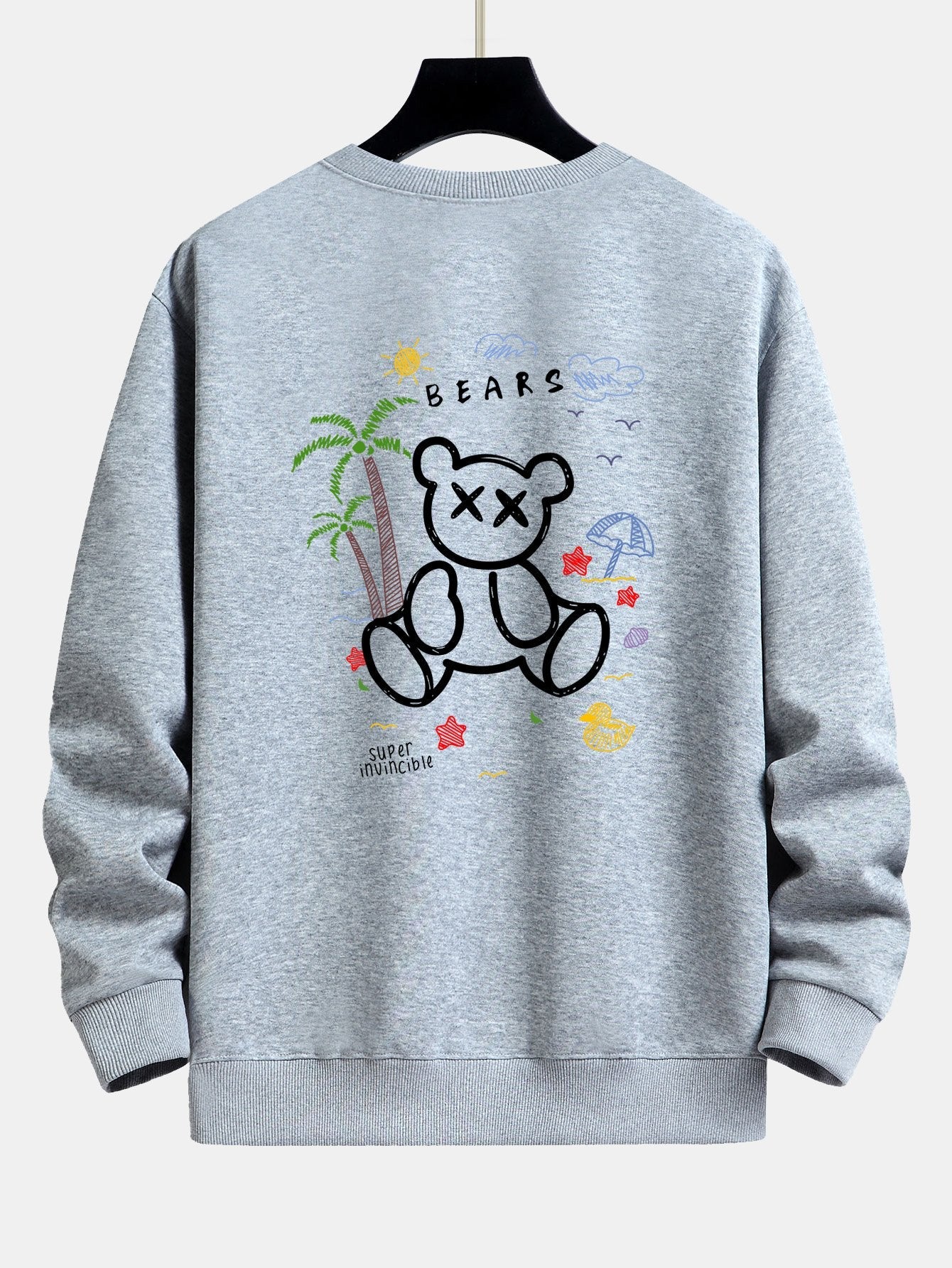 Bear On Vacation Print Relax Fit Sweatshirt