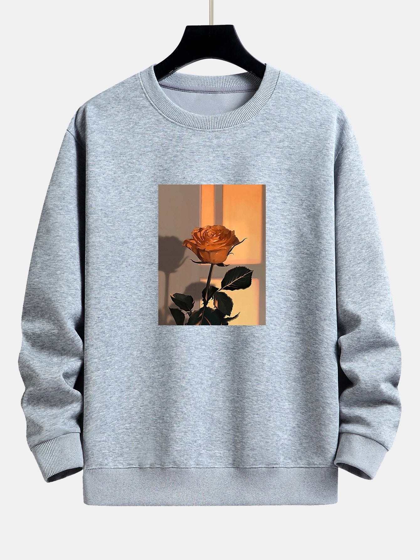 Sunset Rose Print Relax Fit Sweatshirt